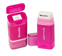 Swordfish Combo Pencil Sharpener with Mess-Free Canister and Eraser [Pack of 1] Pink [40365]