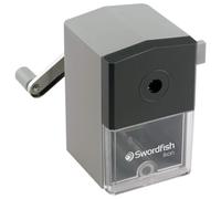 Swordfish ?Ikon? Desktop Manual Pencil Sharpener with Replaceable Helical Blade and Auto Stop Function [40100]