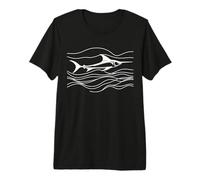 Swordfish Line Art Aquarianer Premium T-Shirt