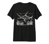 Swordfish Line Art Aquarianer Premium T-Shirt