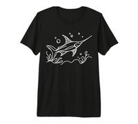 Swordfish Line Art Aquarist Premium T-Shirt