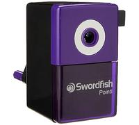 Swordfish ‘Pointi’ Desktop Manual Pencil Sharpener with Helical Blade and Auto Stop Function [40235], black