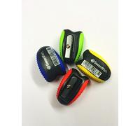Swordfish Soft Grip Pencil Sharpener Assorted Colours Single Blue/Yellow/Green/Red