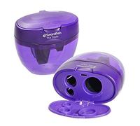 Swordfish ‘The Triple’ Three Hole Pencil Sharpener with Mess-Free Canister [Pack of 1] 8-16 mm [40228s], Purple