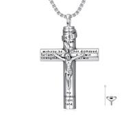 Swordgod 925 Sterling Silver Cross Pendant Necklace for Men Fathers Day Birthday Gifts for Men and Women for Father Husband Son Brother, Grand, Sterling Silver, No gem
