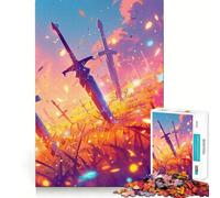 Swords of The Fallen Jigsaw Puzzles for Teenagers 1000 Pieces Logic Sense Toy Calm Fun Smooth Edge Birthday Gift (50x75cm)