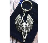 SWORLDesigns Bastet Bast Egyptian Cat Goddess Keyring with Gift Pouch