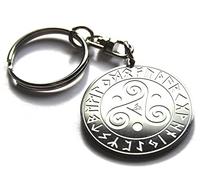 SWORLDesigns Viking Triskele Triple Spiral Triskelion Keyring with Gift Pouch