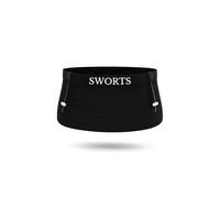 SWORTS Tube Run Belt I Your Running Belt to Put On I Marathon & Trail Poles Function (Unisex Running Bag), carbon black, L/XL