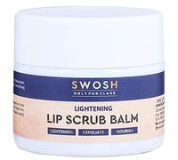 SWOSH Lip Scrub For Dark Lips To Lighten Pink 20 gram With Beeswax and Vitamin E | Lip Brightening Scrub Balm For Women and Men For Exfoliating Dry and Chapped Lips, Removes Tan and Dead Skin Cells