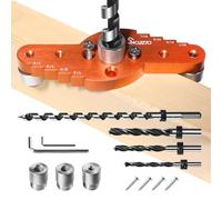 Swozzto Dowel Jig Kit for Floating Shelf Bracket(& 1/2" x 11.8" Drill Bit), Self-centering Scriber(& 1/4", 5/16", 3/8" Drill Bit),Drill Guide for Hidden Shelf Brackets & Mantels,Centering Hole Drill