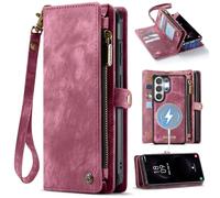 SWP Wallet Case for Samsung Galaxy S26 Ultra, Clutch Wallet Case with Magnetic Detachable Cover [8 Card Slots] with Wristlets Money Pocket fit for Galaxy S26 Ultra (Red, S26Ultra)