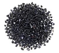 Swpeet 1 Pound Black Agate Small Tumbled Chips Stone Ruby in Fuchsite Tumbled Chips Stone Crushed Pieces Irregular Shaped Stones 0.3-0.5 inch (About 455 Gram) (Black Agate)