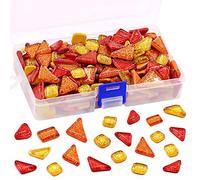 Swpeet 1 Pound Mixed Colors Shine Crystal Series Mosaic Tiles Assortment Kit, Square and Triangle Genuine Mosaic Tiles Glitter Crystal Mosaic Perfect for Home Decoration Crafts - Mosaic Tiles I