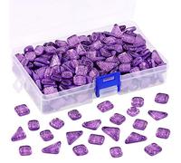 Swpeet 1 Pound Purple Shine Crystal Series Mosaic Tiles Assortment Kit, Square and Triangle Genuine Mosaic Tiles Glitter Crystal Mosaic Perfect for Home Decoration Crafts Supply