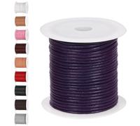 Swpeet 1 Roll 2mm x 11Yard Deep Purple Leather Rope, Crafts Round Cowhide, Jewelry Leather Cord, Natural Rawhide Rope for Jewelry Making, Shoelaces, Braided Bracelets, Versatile Applications