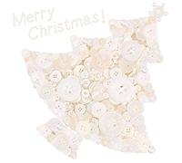 Swpeet 1000 Pieces Christmas Craft Buttons 2 & 4 Holes White Round Resin Sewing Buttons Perfect for Christmas Sewing Decorations, Arts and Crafts Projects