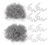 Swpeet 1000Pcs 2 Types 0.8mm / 0.6mm Plastic Welding Staples Kit, Stainless Steel Wave Hot Stapler, Bumpers Welding Repair Staplers, Welder Staple for Auto Repair, Architectural Modelling