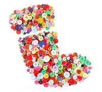 Swpeet 1000Pcs Christmas Assorted Craft Buttons, 2 and 4 Holes Red Round Craft Resin Sewing Buttons Suitable for Christmas Sewing Decorations, Art & Crafts Projects DIY Decoration - Mixed Color