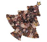 Swpeet 1000Pcs Christmas Craft Buttons, 2 & 4 Hole Brown Round Resin Sewing Buttons - Perfect for Christmas Sewing & DIY Decorations