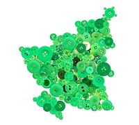 Swpeet 1000Pcs Christmas Green Craft Buttons, 2 and 4 Holes Red Round Craft Resin Sewing Buttons Suitable for Christmas Sewing Decorations, Art & Crafts Projects DIY Decoration - Green