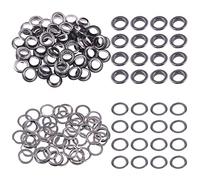 Swpeet 100Pcs - 50Sets 1/2" (12mm) Hole Gun-Black Grommets Thicken Metal Grommets Eyelets Grommet Kit, Metal Eyelets Kits Grommets Eyelets for Repairing Canvas, Leather, Curtains