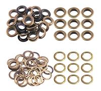 Swpeet 100Pcs - 50Sets 3/5" (17mm) Hole Bronze Grommets Thicken Metal Grommet Kit, Metal Eyelets Kits for Repairing Canvas, Leather, Curtains