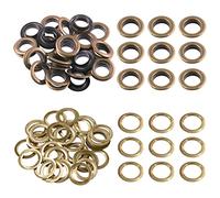 Swpeet 100Pcs - 50Sets 9/16" (14mm) Hole Bronze Grommets Thicken Metal Grommets Eyelets Grommet Kit, Metal Eyelets Kits Grommets Eyelets for Repairing Canvas, Leather, Curtains