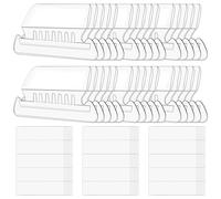 Swpeet 100Pcs Hanging File Folder Labels Tabs with Inserts, File Folder Tabs Clear Plastic Hanging File Tabs for Quick Identification of Hanging Files, Easy to Read, Hanging File Inserts