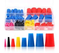 Swpeet 100Pcs High Temp Silicone Rubber Protective Tapered Plug Assortment Kit, Masking System Kit Perfect for Powder Coating, Painting, Anodizing, Plating & Media Blasting
