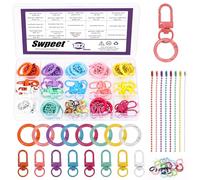 Swpeet 102Pcs 8Colors Swivel Lobster Claw Clasps with O-Shaped Keychain Clips, Open Jump Rings and Ball Chains Assortment Kit, Metal Carabiner Keychain Clip for Connecting and DIY Craft Making