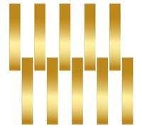 Swpeet 10Pcs 0.016"Thickness Brass Strip Kit, 6" Length x 1" Width Brass Sheet Metal Plates Brass Shim Stock for Crafts DIY Decoration