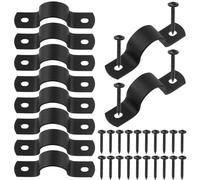 Swpeet 10Pcs 20mm Two Hole U Bracket Clamp with 20Pcs Self-Tapping Screws Kit, U-Clamps, Metal Pipe Clamps, Pipe Strap Clamps, Conduit Tension Clips for Fixing Pipe or Cable