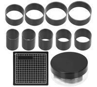 Swpeet 10Pcs 9 Sizes High Carbon Steel Leather Hole Cutter Tool with Rubber Ruler Mat Assortment Kit, Leather Circle Cutter Tool, Leather Cutting Dies, Leathers Hollow Punching for DIY Craft