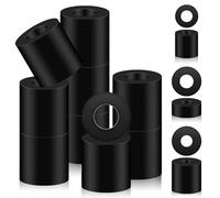 Swpeet 10Pcs Black 3/4" OD x 3/8" ID x 3/4" Thickness Multi Purpose Neoprene Round Rubber Spacer, Anti Vibration Isolation Pads Thick Rubber Isolator Flat Washer Bushings Washers for Home Accessories
