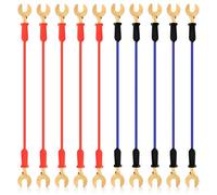 Swpeet 10Pcs Red + Blue Interconnect Circuit Wire Kit, Perfect for Physics Laboratory Electricity Connection,Demos Teaching Basic Principles of Electricity and Simple Circuit Wire Works