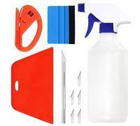 Swpeet 10Pcs Wallpaper Smoothing Tool Assorments Kit, Vinyl Wrap Cutting Tool, Squeegee Scraper, Craft Knife with Blades, 500ML Spray Bottle for Stick Wallpaper Car Wrap Vinyl Window Tint Glass Film