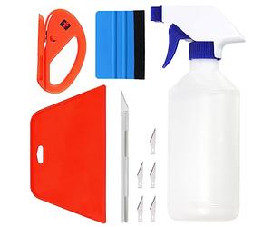 Swpeet 10Pcs Wallpaper Smoothing Tool Assorments Kit, Vinyl Wrap Cutting Tool, Squeegee Scraper, Craft Knife with Blades, 500ML Spray Bottle for Stick Wallpaper Car Wrap Vinyl Window Tint Glass Film