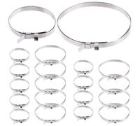 Swpeet 10Set Stainless Steel CV Boot Clamps Kit, 10Pcs Small & 10Pcs Large Crimp Bands, 1.8" - 3.5", 1.8" - 9" No Hole Type CV Boot Clamps Adjustable Drive Shaft Boot Clamp for Most Cars