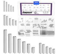 Swpeet 110Pcs M2 M3 M4 M5 304 Stainless Steel Dowel Pin Assortment Kit, Cylindrical Shelf Support Peg Pin Rod Fasten Elements for Maintenance and Connection (with A Storage Box )