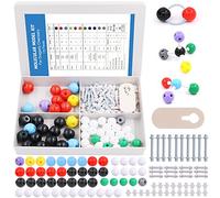 Swpeet 115 Pcs Organic Chemistry Molecular Model Kit, Molecular Model Set for Inorganic & Organic Chemistry - 50 Atoms & 64 Links & 1 Short Link Remover