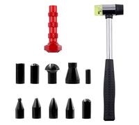 Swpeet 11Pcs Paintless Dent Repair Tool Kits, One Dent Rubber Hammer, a Metal Tap Down Pen with 9 Different Shaped Heads Tips, Dent Removal Tap Down Tools for Cars Dent Repair