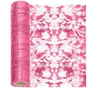 Swpeet 11x354 Inch Pink Sequin Glitter Table Runner, Glitter Foil Metallic Thin Mesh Decor Rolls, Pink Table Runner, Sequin Glitter Foil Metallic Thin Mesh, Centerpieces Decorations for Party