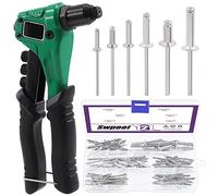 Swpeet 120 Pcs Rivets with 1Pcs Rivet Gun for Plastic, Metal, Leather