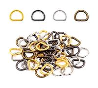 Swpeet 120Pcs 1 Inch / 25mm 4 Colors Heavy Dut Multi-Purpose Metal D Ring Semi-Circular D Ring for Keychains Belts Hardware Bags Ring DIY - Sliver, Bronze, Gold, Gun-Black