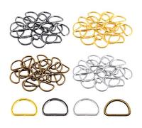 Swpeet 120Pcs 5/4 Inch - 30mm 4Colors Multi-Purpose Metal D Ring Semi-Circular D Ring for Hardware Bags Ring Hand DIY Accessories (Mixed Color, 5/4 inch)