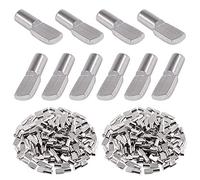 Swpeet 120Pcs 5mm Shelf Pins, Metal Nickel Plated Spoon Shaped Cabinet Support Pegs Book Bracket Shelf Pegs Pins for Furniture Shelves Bracket Entertainment Centers