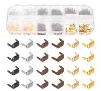 Swpeet 120Pcs 6 Colors Brass 8x5mm Leather Staple Assortment Kit, Two Prong Claw Rivets Leather Belt Loops Fastener Holder for Belt Bag Replacement Repair Accessories