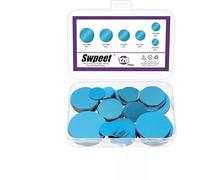 Swpeet 120Pcs 6 Sizes Round Under Cabinet Light Magnetic Strip with Adhesive Backing, Replacement Magnetic Strips, Cabinet Lights Sticky, Metal Strips Iron Sheet, Not Magnets