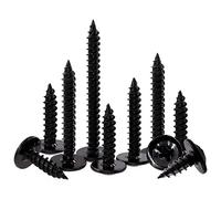 Swpeet 120Pcs #8 x 1-1/4" Phillips Modified Truss Head Wood Screws Kit, Black Phosphate Zinc Plated Carbon Steel Self Tapping Sheet Metal Screws for Plastic, Wood, Soft Materials